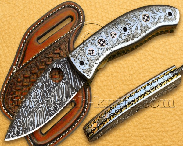 Handmade Damascus Steel Hunting and Survival Pocket Folding Knife NB804FK