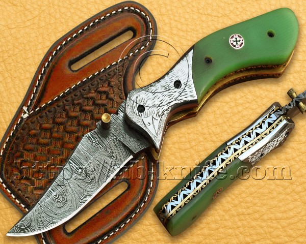 Handmade Damascus Steel Hunting and Survival Pocket Folding Knife NB811FK