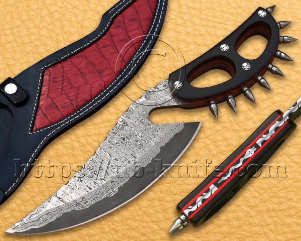 Handmade Damascus Steel Hunting and Survival Sanmai Cobra Movie Knife NB700HK