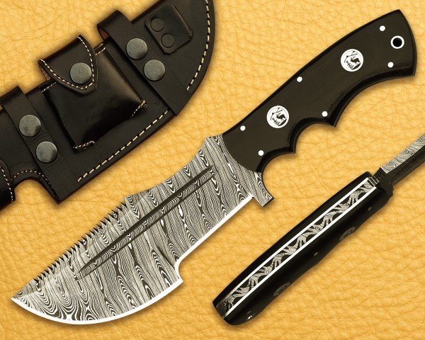 Handmade Tom Brown Damascus Steel Hunting and Survival Tracker Knife NB713HK