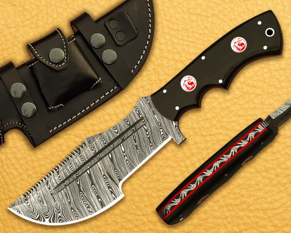 Handmade Tom Brown Damascus Steel Hunting and Survival Tracker Knife NB716HK
