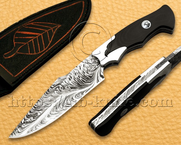Handmade Damascus Steel Hunting and Survival Keyhole Skinner Knife NB722HK