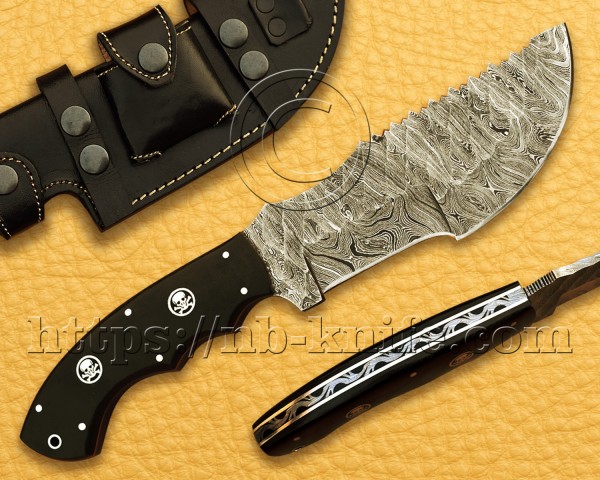 Handmade Tom Brown Damascus Steel Hunting and Survival Tracker Knife NB724HK